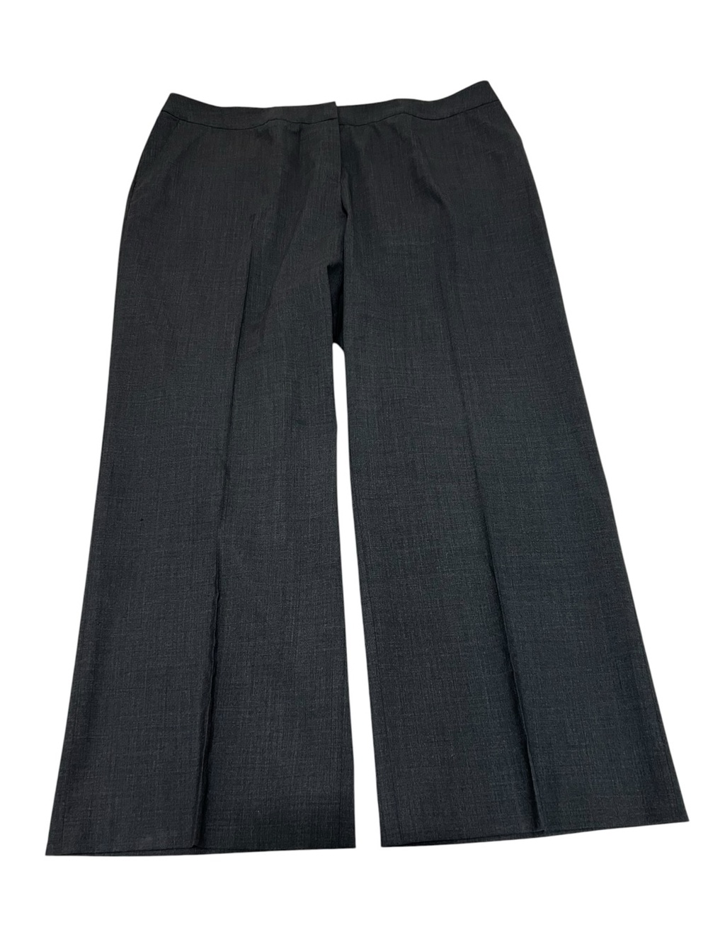 Lafayette 148 New York Wool Wide-Leg Trouser Pants in Charcoal Gray Size 18